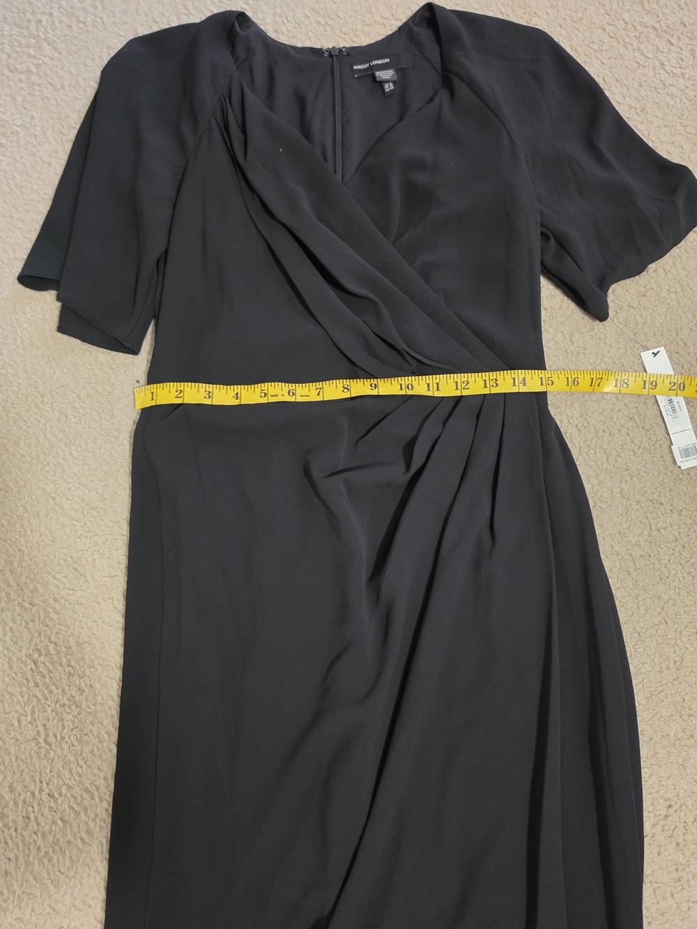 Maggy London Black Wrap-Style Midi Dress - Picture 3 of 6